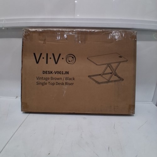 VIVO ULTRA-SLIM SINGLE TOP HEIGHT ADJUSTABLE STANDING DESK RISER - COMPACT SIT/STAND DESKTOP CONVERTER FOR MONITOR OR LAPTOP - BLACK (MODEL: DESK-V001J) image 4