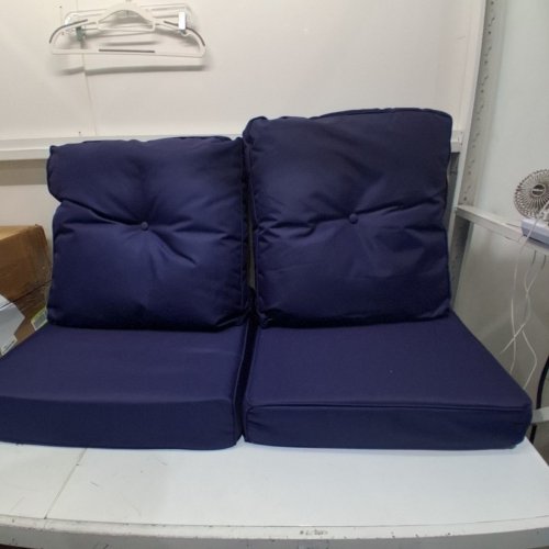 4PC ARCOBAY DEEP SEATING OUTDOOR LOUNGE FURNITURE REPLACEMENT CUSHIONS - 22" X 25" X 4"(SEAT), 22" X 22" X 6"(BACK) - BLUE - (MODEL: ZBD006TD-1AA) image 2
