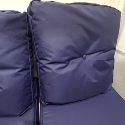 4PC ARCOBAY DEEP SEATING OUTDOOR LOUNGE FURNITURE REPLACEMENT CUSHIONS - 22" X 25" X 4"(SEAT), 22" X 22" X 6"(BACK) - BLUE - (MODEL: ZBD006TD-1AA) image 3