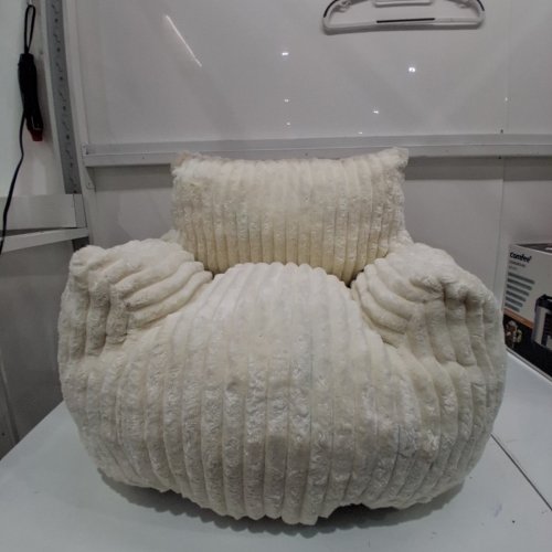 PLUSH THROW ACCENT SUPPORT CHAIR - 24" X 22" X 22" - IVORY image 2