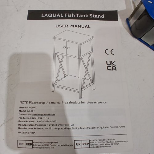 LAQUAL DOUBLE FISH TANK STAND WITH CABINET - FITS 10 GAL AND 5 GAL TANKS - 20.5" X 10" X 32" - BLACK (MODEL: LA-001) image 4