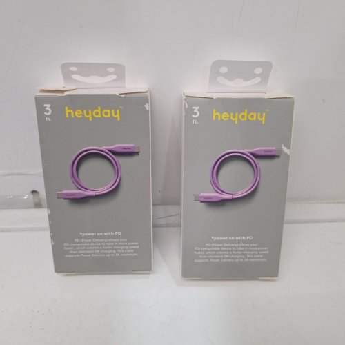2 HEYDAY USB-C TO USB-C CHARGING CABLES - 3FT - PASTEL LAVENDER image 2