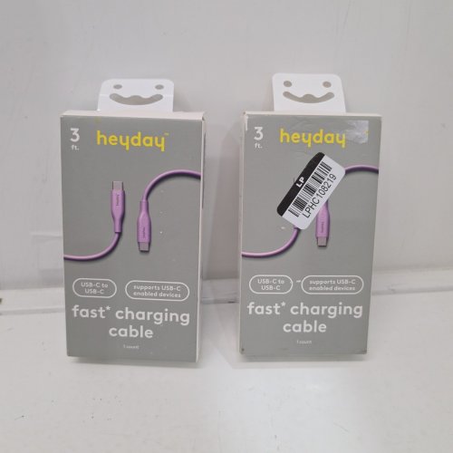 2 HEYDAY USB-C TO USB-C CHARGING CABLES - 3FT - PASTEL LAVENDER image 3
