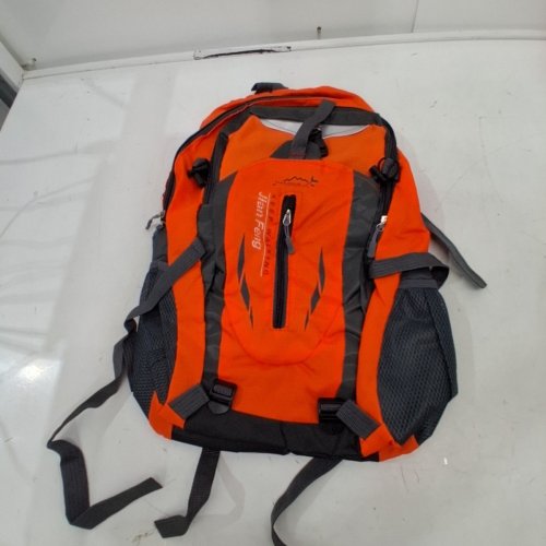 LIGHTWEIGHT OUTDOOR HIKING BACKPACK TREKKING DAYPACK - 40L, WATERPROOF - ORANGE/GREY image 2