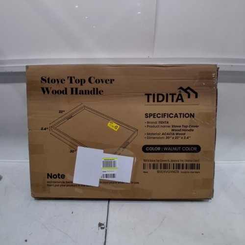 TIDITA ACACIA WOODEN STOVE TOP COVER FOR ELECTRIC STOVE - 30" X 22" - WALNUT image 4