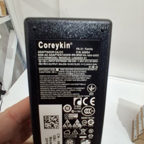 COREYKIN LAPTOP CHARGER COMPATIBLE WITH DELL INSPIRON - 65W - BLACK (MODEL:LA65NS2-01) image 3