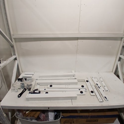 L-SHAPED ELECTRIC STANDING DESK WITH ADJUSTABLE HEIGHT - 63" X 55" X 24" - WHITE (MODEL: ZS03) image 4