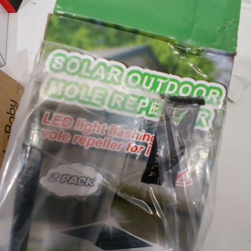 2PK OUTSWEAT SOLAR POWERED PEST REPELLER FOR MOLES, GROUNDHOGS, VOLES, SNAKES, AND MORE - COVERS UP TO 7500 SQ. FT - BLACK/GREEN image 2