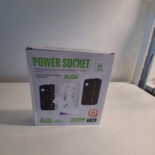 USB AND TYPE-C POWER STRIP - 3 OUTLETS, 4 USB + 2 TYPE-C, 100-220V, 10A MAX, 2500W MAX - BLACK (MODEL: CY-05) image 5