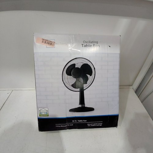 MAINSTAYS 3-SPEED STATIONARY/OSCILLATING TABLE FAN - 12" - BLACK (MODEL: TF3-30E) image 4