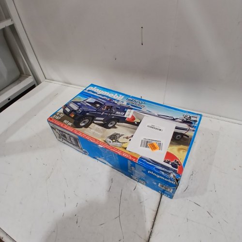 90PC PLAYMOBIL POLICE TRUCK WITH SPEEDBOAT - BLUE/WHITE (MODEL:5187) image 3