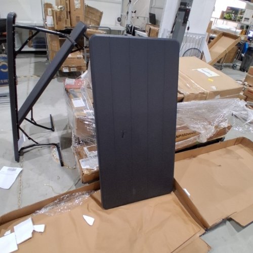 COSTWAY FOLDING PICNIC TABLE BENCH SET - 54" X 59" - BLACK - (MODEL: OP70672BK) image 5