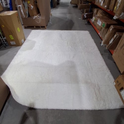 SOUR LEMON NONSLIP WASHABLE FLUFFY LARGE AREA RUG - 8FT X 10FT - IVORY/WHITE image 2