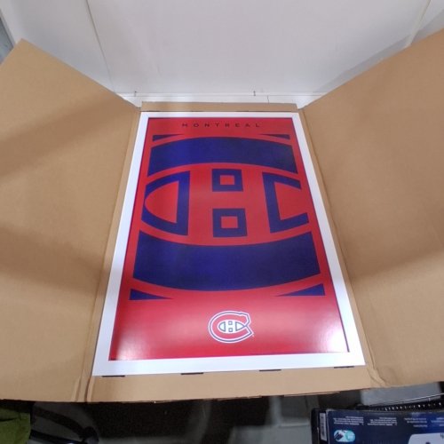 TRENDS INTERNATIONAL MONTREAL CANADIENS FRAMED POSTER - 22" X 34" - RED/BLUE/WHITE image 2