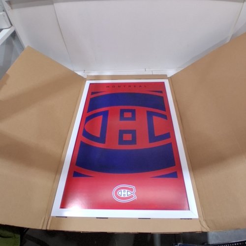 TRENDS INTERNATIONAL MONTREAL CANADIENS FRAMED POSTER - 22" X 34" - RED/BLUE/WHITE image 3