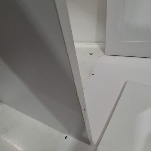 HZUANERI CAT LITTER BOX ENCLOSURE - 24" X 23.6" X 19.6" - WHITE (MODEL:CB81203G) image 5