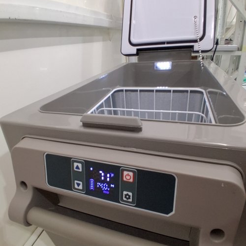 EUHOMY ELECTRIC COOLER CAR REFRIGERATOR WITH BLUETOOTH APP CONTROL - 12V/24V DC - 47QT - BLACK/GREY - (MODEL: CF001-45GR-CAEH) image 2