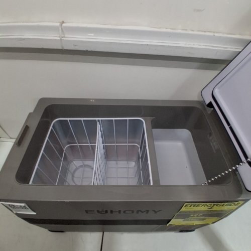 EUHOMY ELECTRIC COOLER CAR REFRIGERATOR WITH BLUETOOTH APP CONTROL - 12V/24V DC - 47QT - BLACK/GREY - (MODEL: CF001-45GR-CAEH) image 6