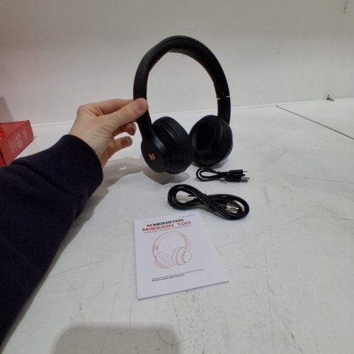 MONSTER MISSION 100 BLUETOOTH HEADPHONES - ON EAR HEADPHONES WITH IMMERSIVE BASS, CRYSTAL CLEAR CALLING - 40H PLAYTIME - WIRELESS HEADSET FOR TRAVEL/WORK - BLACK - (MODEL: MH22202) image 4