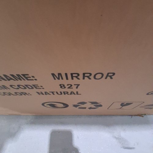 MODERN WALL MIRROR FOR LIVING ROOM / BEDROOM - 39" X 32" - NATURAL (MODEL: 827) image 2