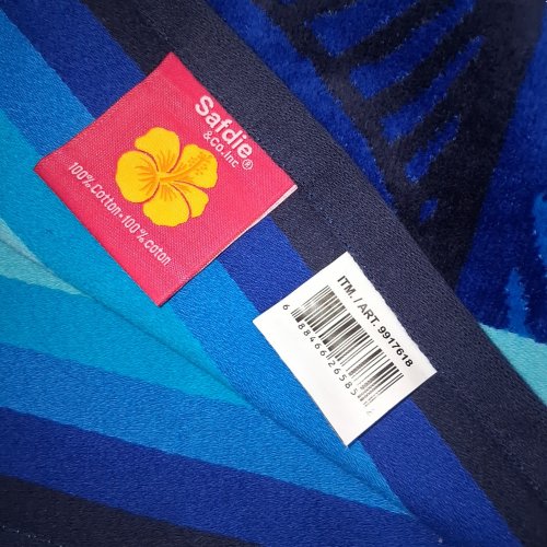 SANDIA & CO. COTTON OVER SIZE BEACH TOWEL - 70" X 38" - BLUE (ITEM: 9977618) image 3