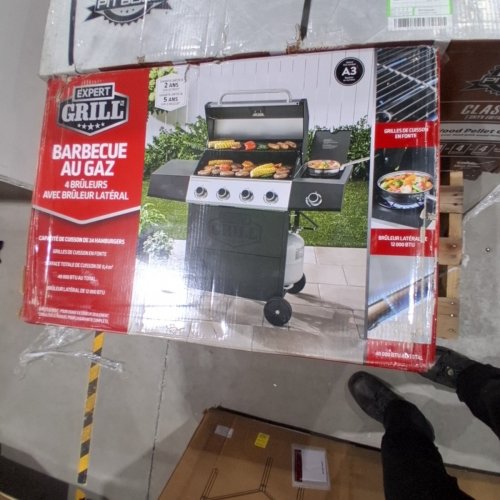 EXPERT GRILL 4 BURNER PROPANE GAS BBQ GRILL WITH SIDE BURNER & STAINLESS STEEL LID - 25.20" X 51.97" X 46.65" - BLACK/STAINLESS STEEL (MODEL: 720-0789GA) image 7