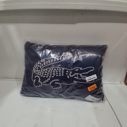 LACOSTE BIG CROC EMBROIDERED THROW PILLOW - 16"X24" - NAVY BLUE image 3
