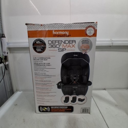 HARMONY DEFENDER 360° MAX SIP 3-IN-1 COMBINATION DELUXE CAR SEAT - 26.5LB - 120LB - MIDNIGHT/WHITE (MODEL: 0302039BLK) image 8