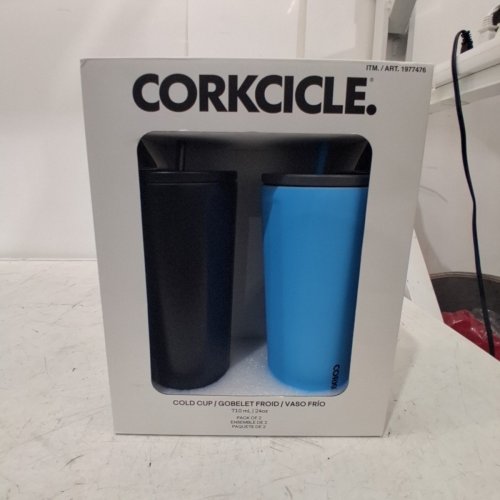 2PC CORKCICLE COLD CUP TUMBLERS - 24OZ - BLACK/BLUE (MODEL: 1977476) image 3