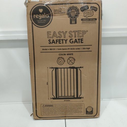 REGALO EASY STEP SAFETY GATE - 29"- 38.5" X 30" - WHITE (MODEL: 1160-DS) image 4