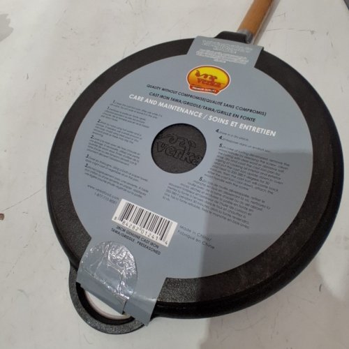 VERKA GENUINE CAST IRON TAWA GRIDDLE - 28CM / 11" - BLACK image 4