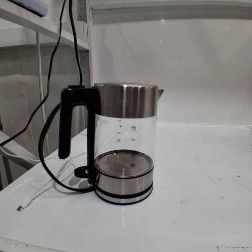 AMAZON BASICS ELECTRIC FAST HEATING KETTLE - 1.0L - GLASS AND STEEL (MODEL: AB-K705MNUC) image 2