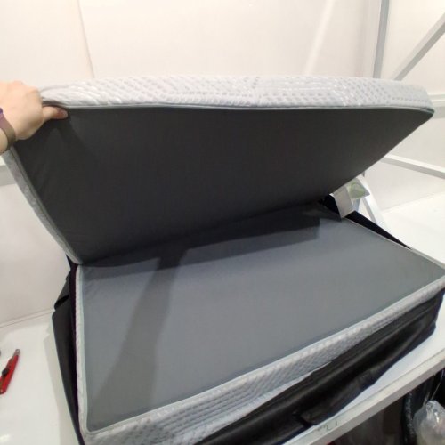 THICK TRIFOLD FOAM FOLDING MATTRESS - 28" X 114" X 4" - GREY/WHITE image 3