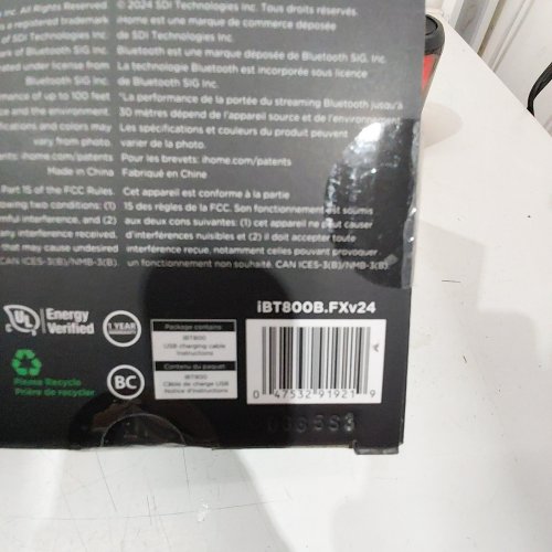 IHOME RGB WATERPROOF PORTABLE BLUETOOTH SPEAKER - BLACK (MODEL: IBT800) image 3