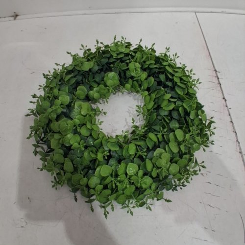 ARTIFICIAL EUCALYPTUS WREATH - 12" - GREEN image 2