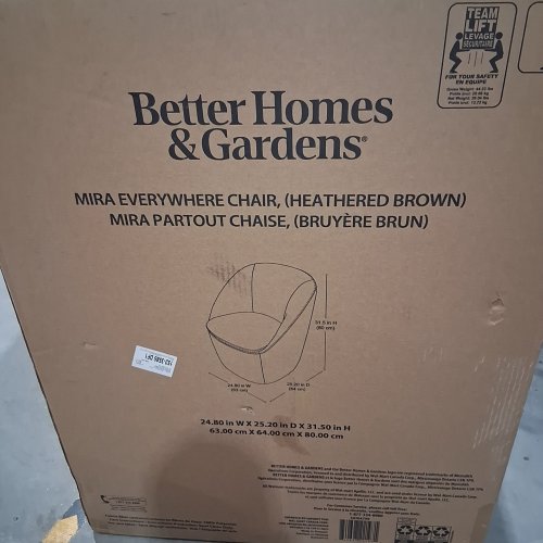 BETTER HOMES & GARDENS CHAIR - 24.80" W X 25.20" D X 31.50" H - HEATHERED BROWN (STYLE: MIRA EVERYWHERE) image 2