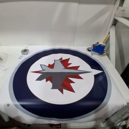 ARLONG WINNIPEG JETS REPOSITIONAL WALL VINYL ART - 35" - BLUE/WHITE image 2