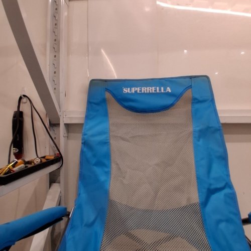 SUPERRELLA PORTABLE LOW FOLDING BEACH LAWN CHAIR WITH CARRYING BAG - BLUE image 4
