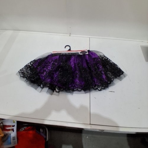 WOMEN'S WAY TO CELEBRATE GOTHIC TUTU -SMALL/LARGE - PURPLE / BLACK image 2