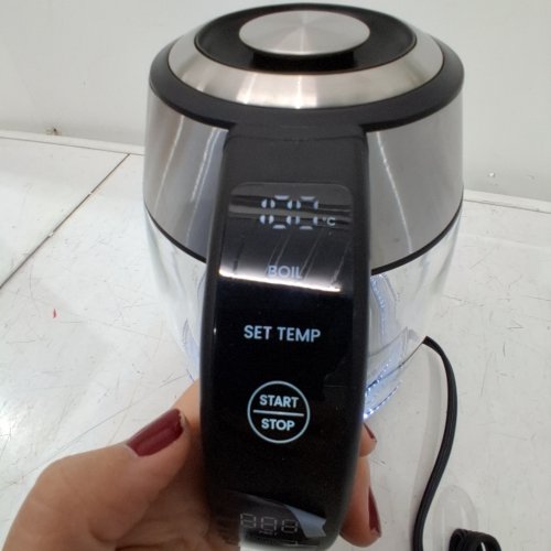 CHEFMAN DUAL-GLASS COOL TOUCH DIGITAL KETTLE WITH TEA INFUSER - 1500W - 1.7L - STAINLESS STEEL/BLACK (MODEL: RJ11-17-CTI-DG/1992747) image 3