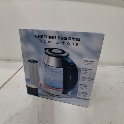 CHEFMAN DUAL-GLASS COOL TOUCH DIGITAL KETTLE WITH TEA INFUSER - 1500W - 1.7L - STAINLESS STEEL/BLACK (MODEL: RJ11-17-CTI-DG/1992747) image 6
