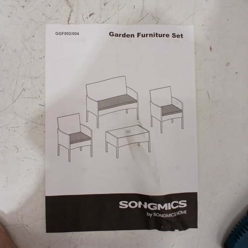 4PC SONGMICS OUTDOOR RATTAN PATIO FURNITURE SET - BROWN/TAUPE - (MODEL: GGF004GZ01) image 5
