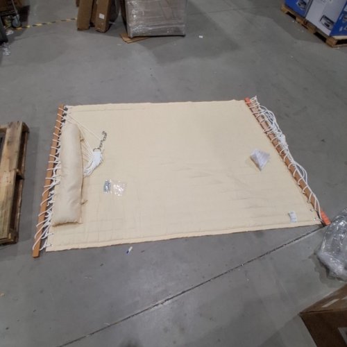 LAZY DAZE 12 FT DOUBLE QUILTED FABRIC HAMMOCK WITH SPREADER BARS - 12FT - BEIGE (MODEL: HM003148) image 6