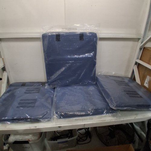 2PC OUTDOOR PATIO RATTAN ARMLESS SOFA SEAT AND GLASS COFFEE TABLE + 6 EXTRA CUSHIONS *SEE NOTES* - NAVY - (MODEL: P2601-NV) image 6