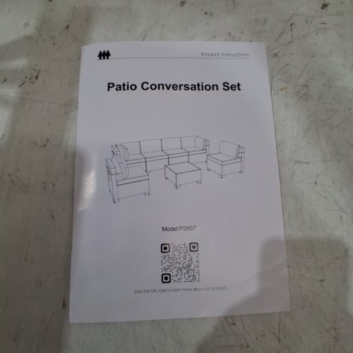 2PC OUTDOOR PATIO RATTAN ARMLESS SOFA SEAT AND GLASS COFFEE TABLE + 6 EXTRA CUSHIONS *SEE NOTES* - NAVY - (MODEL: P2601-NV) image 8