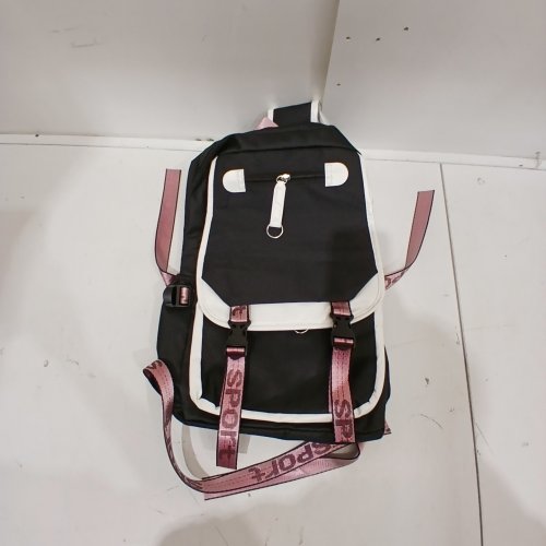 K-POP SINGER KATSEYE SCHOOL BAG BACKPACK, SEMI WATERPROOF - 16" - BLACK, WHITE image 2