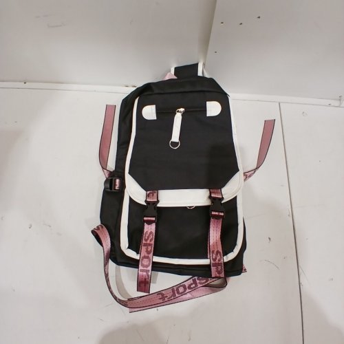 K-POP SINGER KATSEYE SCHOOL BAG BACKPACK, SEMI WATERPROOF - 16" - BLACK, WHITE image 3