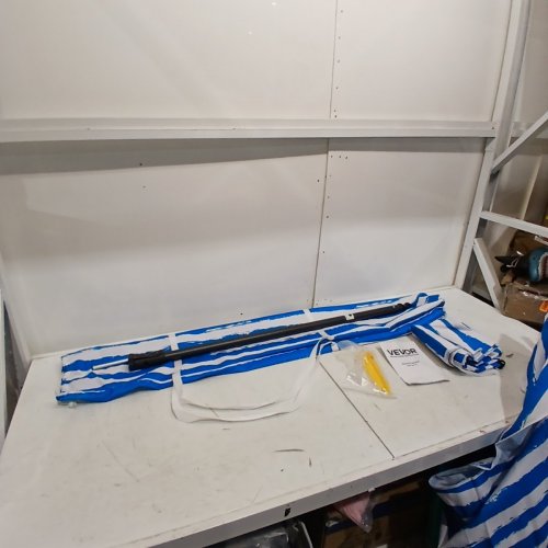 PORTABLE STRIPED BEACH CABANA TENT - 6FT X 6FT - BLUE/WHITE (MODEL: SSCA-01) image 5
