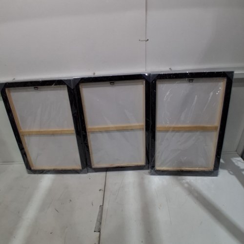 3PC FRAMED ABSTRACT WALL ART - BLACK image 3