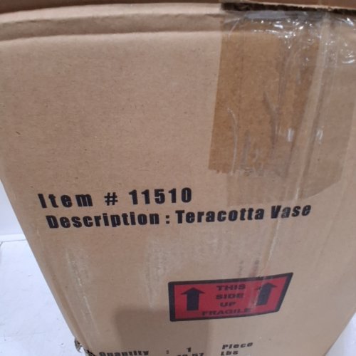 TEXTURED TERRACOTTA VASE - 16" - PINK/BLUE (ITEM: 11510) image 2